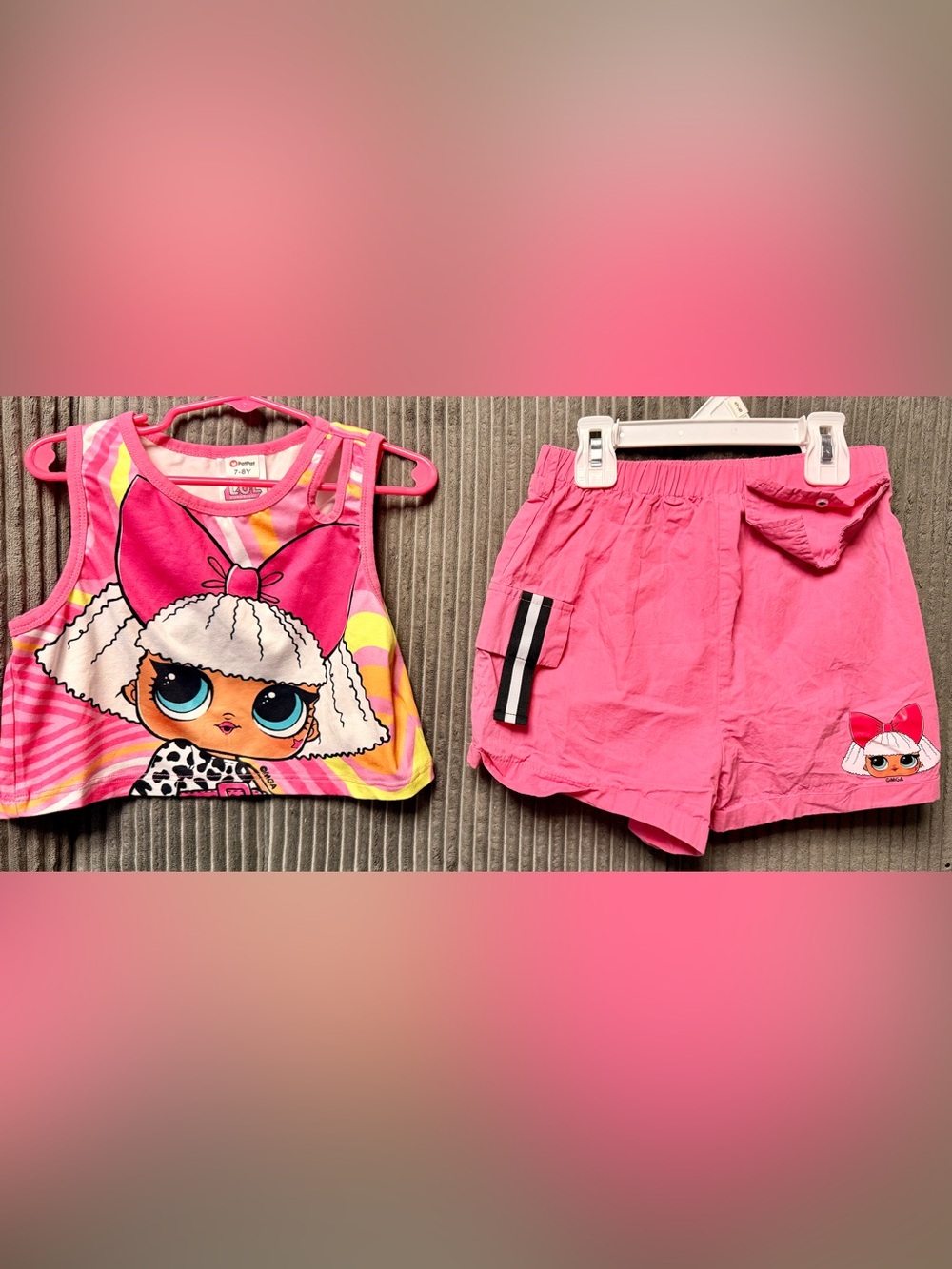 L.O.L. Surprise! Girls Pink Graphic Tank & Shorts Matching Set